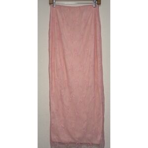 Vintage Womens Fairy Boho Lace Straight Skirt Size S Festival Y2K Feminine Pink